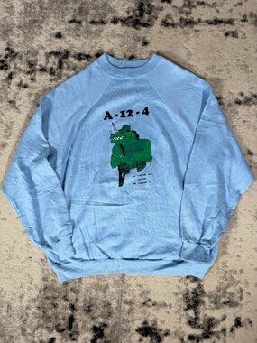 Vintage 80s Made in USA Sportswear Military Graphic Crewneck